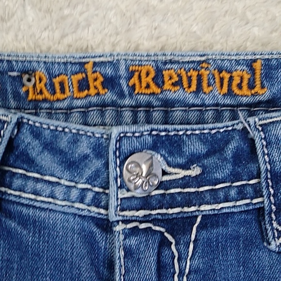 Rock Revival Jeans size 30 Laura Straight Distressed - Picture 8 of 16